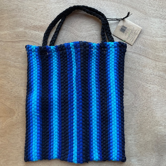 Oenophilia Greenophile NWT Reclaimed Recycled Fabric 2 Bottle Eco Wine Tote Gift - Picture 2 of 2